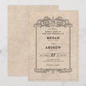 Antiker gotischer Bogen Save The Date (Vorne/Hinten)