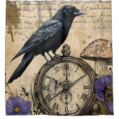 Antiker gotischer Rabe Duschvorhang (Vorderseite)