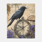 Antiker gotischer Rabe Fleecedecke (Vorderseite)