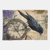 Antiker gotischer Rabe Geschirrtuch (Horizontal)