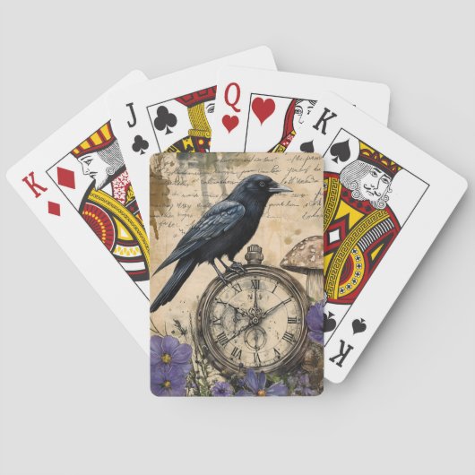Antiker gotischer Rabe Spielkarten (Rückseite)