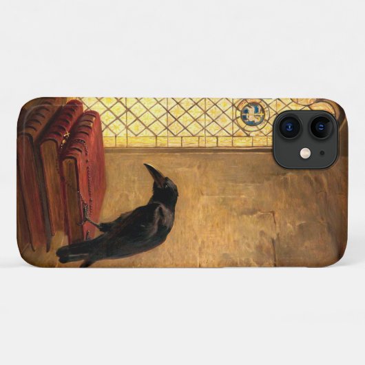 Antiker gotischer Raben auf antiken mittelalterlic Case-Mate iPhone Hülle (Rückseite (Horizontal))
