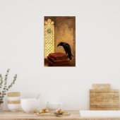 Antiker gotischer Raben auf antiken mittelalterlic Poster (Küche)