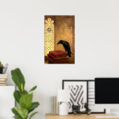 Antiker gotischer Raben auf antiken mittelalterlic Poster (Heimbüro)