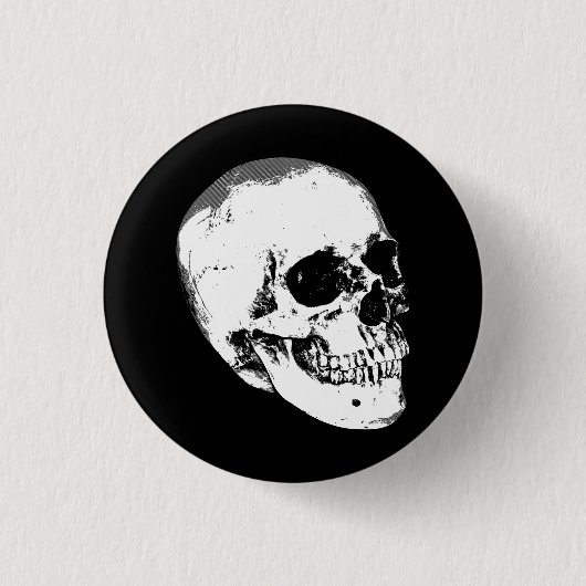 Antiker gotischer Totenkopf Button (Vorderseite)