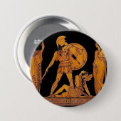 Antiker Gott und Göttliche Frieze - Griechenland Button (Vorne & Hinten)