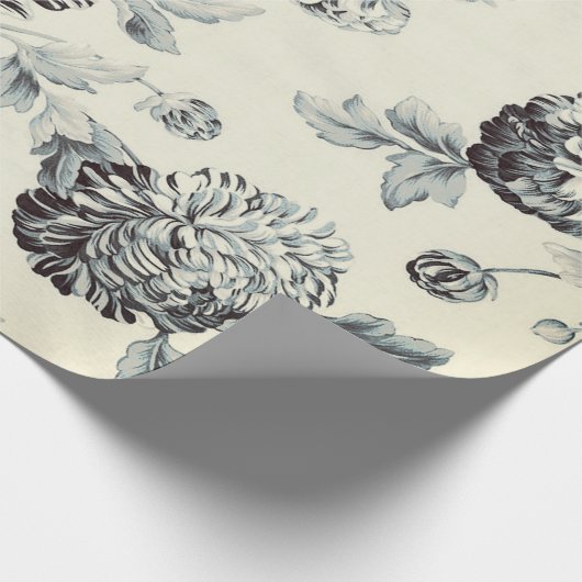 Antiker grauer Vintager Botanischer Blumengarten Geschenkpapier (Ecke)