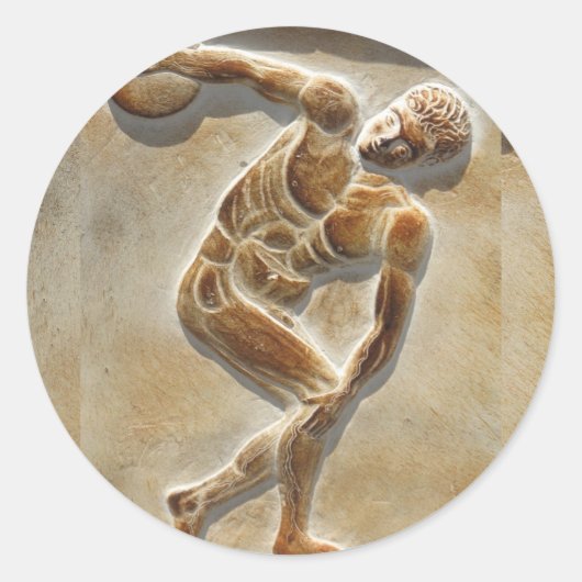 Antiker griechischer Discus Thrower - Discobolus Runder Aufkleber (Vorderseite)