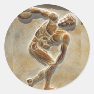 Antiker griechischer Discus Thrower - Discobolus Runder Aufkleber