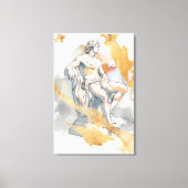 Antiker griechischer Mann, umgeben von goldgelbem  Leinwanddruck (Vorderseite)