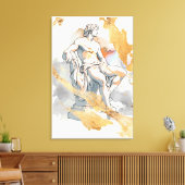 Antiker griechischer Mann, umgeben von goldgelbem  Leinwanddruck (Insitu (Wohnzimmer))