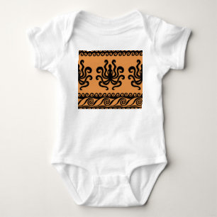 Antiker griechischer Oktopus, Wellenmuster Baby Strampler