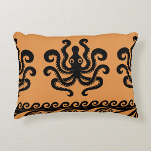 Antiker griechischer Oktopus, Wellenmuster Dekokissen