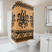 Antiker griechischer Oktopus, Wellenmuster Duschvorhang (Beispiel)