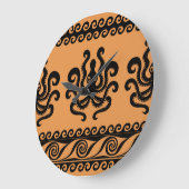 Antiker griechischer Oktopus, Wellenmuster Große Wanduhr (Winkel)