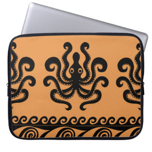 Antiker griechischer Oktopus, Wellenmuster Laptopschutzhülle