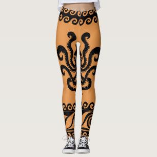Antiker griechischer Oktopus, Wellenmuster Leggings