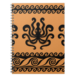 Antiker griechischer Oktopus, Wellenmuster Notizblock
