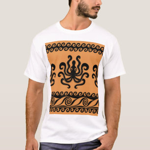 Antiker griechischer Oktopus, Wellenmuster T-Shirt