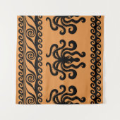 Antiker griechischer Oktopus, Wellenmuster Wandteppich (Vorderseite (Horizontal))