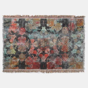 Antiker Grunge Vintage Alter Handgefertigter Wollt Decke