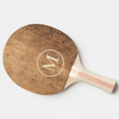 Antiker Hackklotz Monogramm Tischtennis Schläger (Seitenansicht)