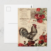 Antiker Hahn Postkarte (Vorne/Hinten)