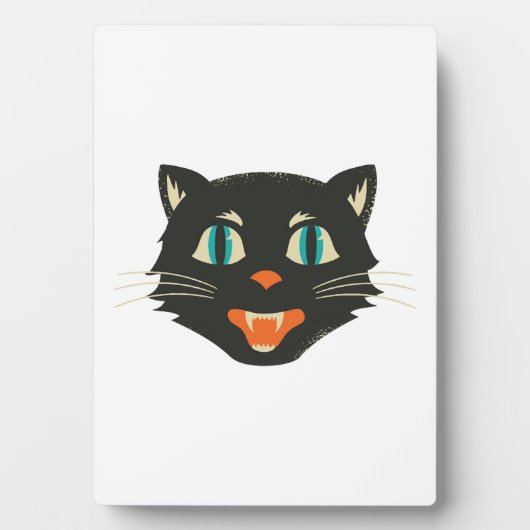 Antiker Halloween-Kater Fotoplatte (Vorderseite)