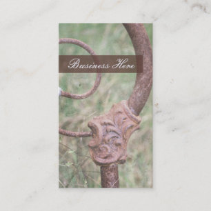 Antiker Händler-Vintager rostiger Bett-Rahmen Visitenkarte