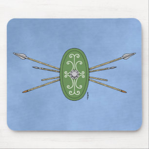 Antiker Himmelsschild und Speere Mousepad