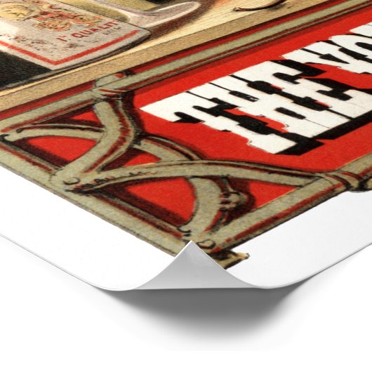 Antiker Hund mit Monocle Poster (Ecke)