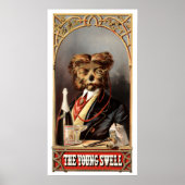 Antiker Hund mit Monocle Poster (Vorne)