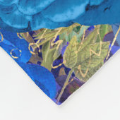 Antiker Illustrierter Pfau & Blume Grunge Fleecedecke (Ecke)