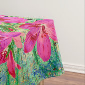 Antiker Illustrierter Pfau & Blume Grunge Tischdecke (Beispiel)