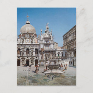 Antiker Innenhof des Dogenpalastes, Venedig Postkarte