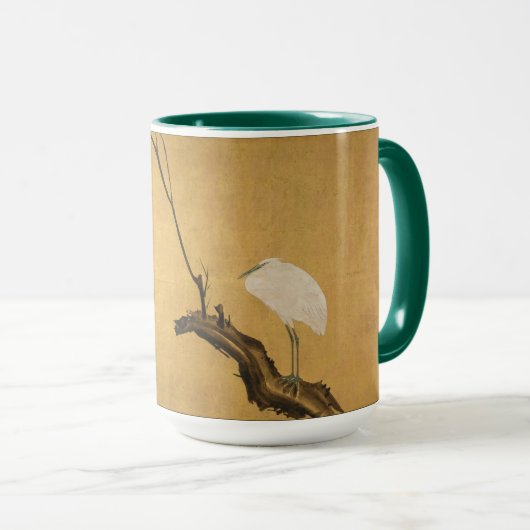 Antiker japanischer Heron auf einer Wilden Branch Tasse (VorderseiteRechts)