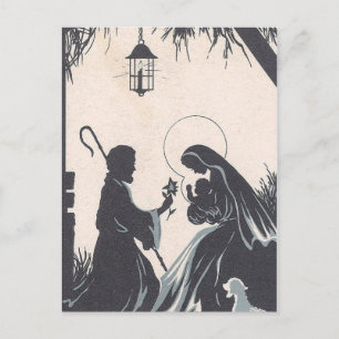 Antiker Jesus Christus als Baby geboren Feiertagspostkarte