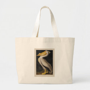 Antiker John James Audubon Weißer Pelikan Küste Jumbo Stoffbeutel
