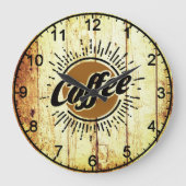 Antiker Kaffee Große Wanduhr (Vorderseite)