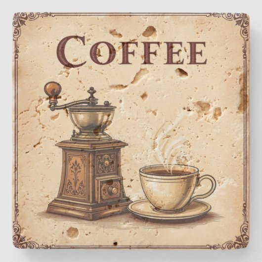 Antiker Kaffee-Steinuntersetzer  Steinuntersetzer (Vorderseite)
