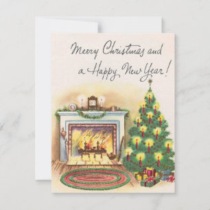 Antiker Kamin Weihnachten und Neujahr