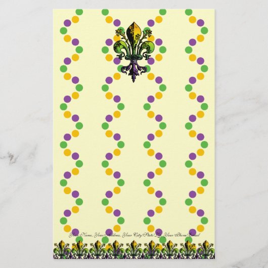 Antiker Karneval Fleur Briefpapier (Vorderseite)