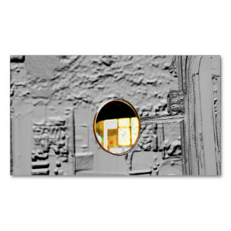 Antiker Kfz-Spiegel mit Prägung der Magnetkarte  Magnetische Visitenkarte