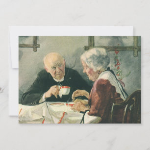 Antiker Klerus, Kaffee oder Tee mit einem Priester Einladung