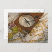 Antiker Kompass auf Karte (Vorne/Hinten)