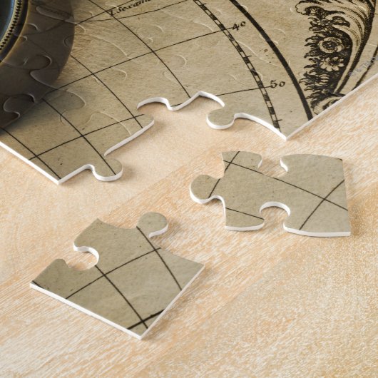 Antiker Kompass auf Karte Puzzle (Seite)