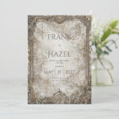 Antiker Kompass Bezaubernde Waldhochzeit Einladung (Stehend Vorderseite)