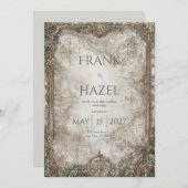 Antiker Kompass Bezaubernde Waldhochzeit Einladung (Vorne/Hinten)