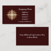 Antiker Kompass-schokoladenbraune Visitenkarte (Vorne/Hinten)