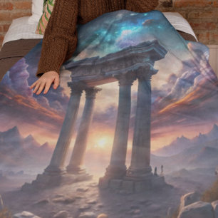 Antiker kosmischer Tempel - Ruinen der Fantasy Gal Fleecedecke
